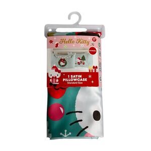 Hello Kitty Holiday Blue Reversible Silky Satin Pillowcase Standard Size 1 Pack